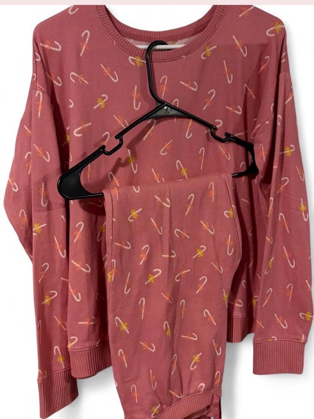 Lauren Conrad Women's Dusty Rose Loungewear/Pajamas with Candy Canes